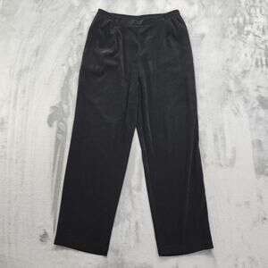 Vintage 90s Koret Petites Pants Womens Size L Black Sueded Pull On Office Career